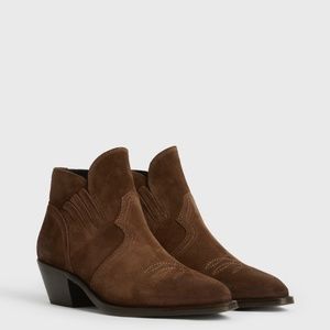 All Saints suede booties.